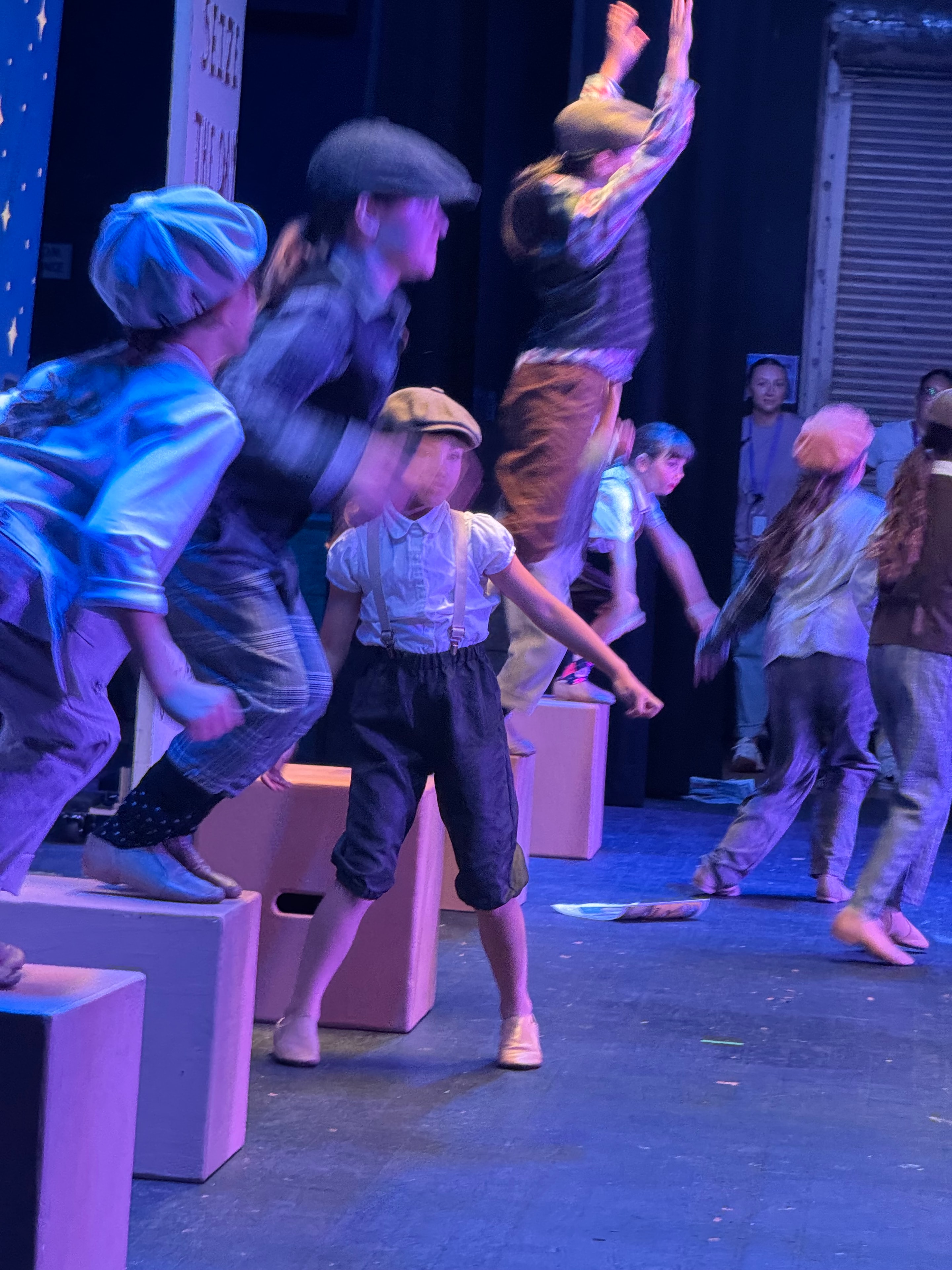 Action shot from Newsies performance