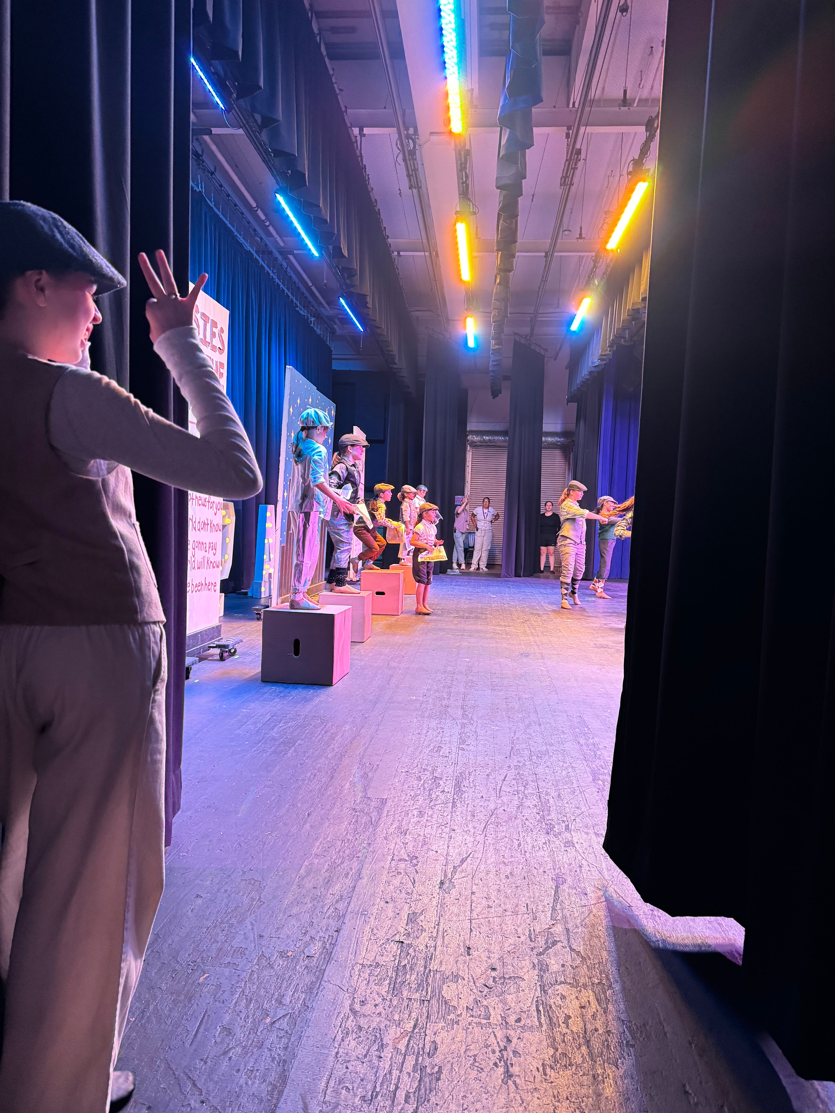 Wide stage shot with colorful lights